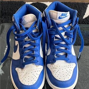 Blue and White Nike Dunks